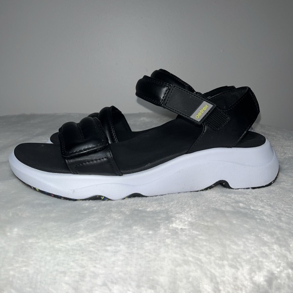 Aetrex Whit Sport Sandals Women's Size 10 Black Wedge Comfort Ankle Strap Shoes - Picture 4 of 16